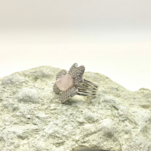 Scandinavian handcrafted ring with natural raw stone