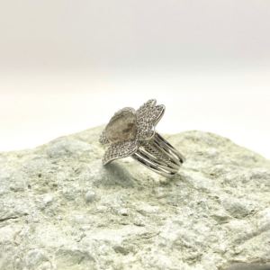 unique handcrafted silver flower ring from Gotland